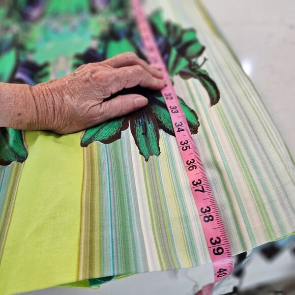 Elie Tahari Angie Lime Green Mirror Orchid Sheath Midi Dress US 10 Maximalism - Picture 13 of 13